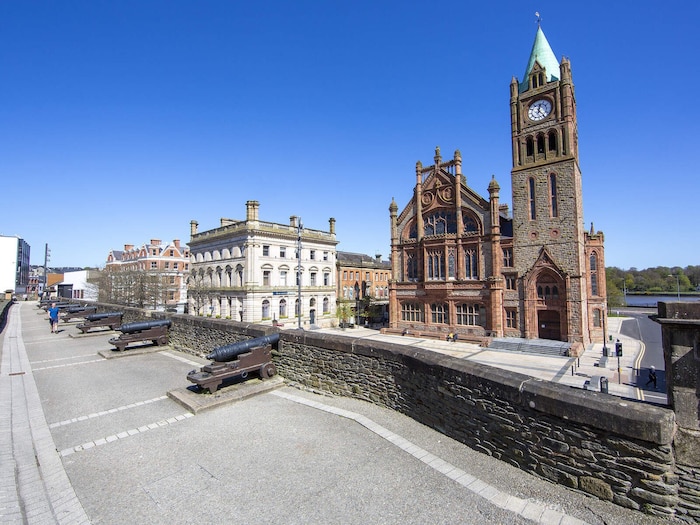 Guildhall from the walls, Derry City, Co