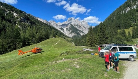 Der Notarzthubschrauber „Christoph 14“ war am Hirschbichl im Einsatz.