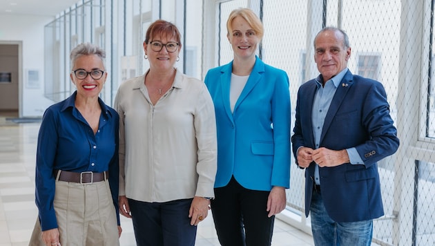 Machen die Arbeit der ÖVP-FPÖ-Landeskoalition zum Thema: Abgeordnete Doris Margreiter, ...