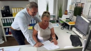 Mit Herz: Chef Martin Schäfer und Innendienstmitarbeiterin Petra Berger