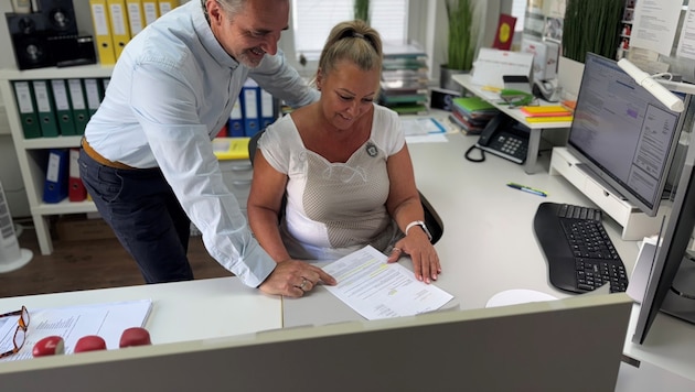 Mit Herz: Chef Martin Schäfer und Innendienstmitarbeiterin Petra Berger