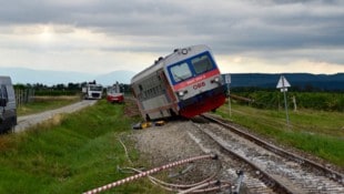 Durch die Wucht des Aufpralls entgleiste die Zuggarnitur.
