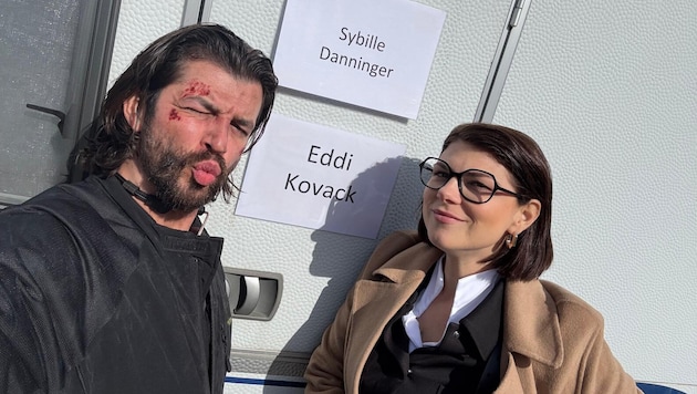 Mit Ehemann Otto Jaus am Film-Set von „Neo Nuggets“.