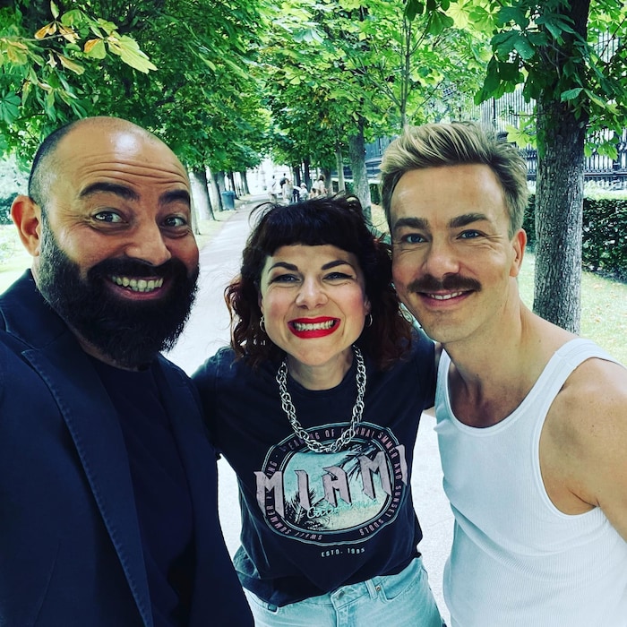 „Pfau“-Dreharbeiten: Anton Noori, Frank und Albrecht Schuch