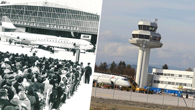 Der Klagenfurter Flughafen im Wandel der Zeit.