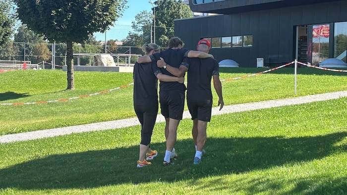 Yorbe Vertessen musste das Training abbrechen.