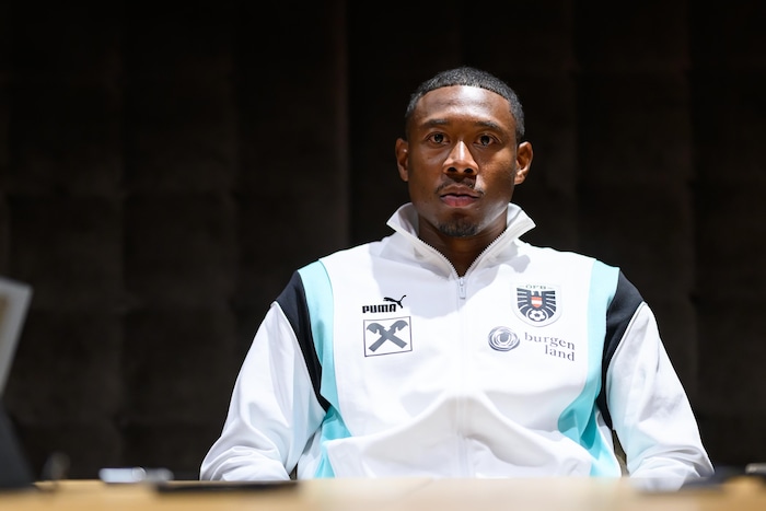 David Alaba beim Pressetermin im Rahmen des Trainingslagers in Windischgarsten
