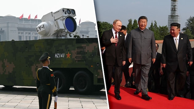 Eine Laserwaffe und die Begleitung von Xi sorgten für besonderes Aufsehen.