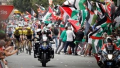 Die Palästina-Demos stören die Vuelta täglich.