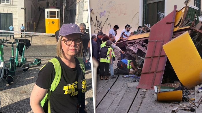 Liisa Kuittinen (links im Bild) war ein paar Tage zuvor selbst in der Seilbahn unterwegs ...