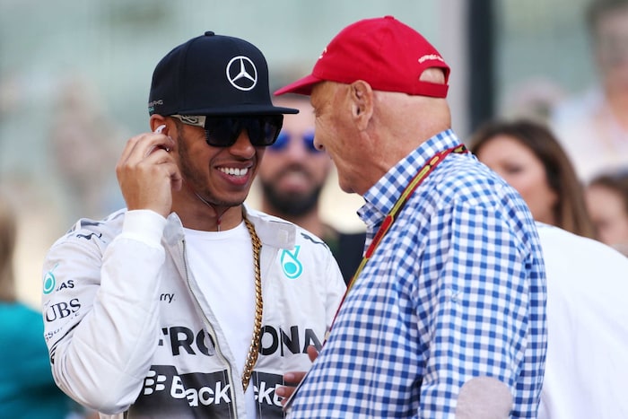Lewis Hamilton (li.) und Niki Lauda