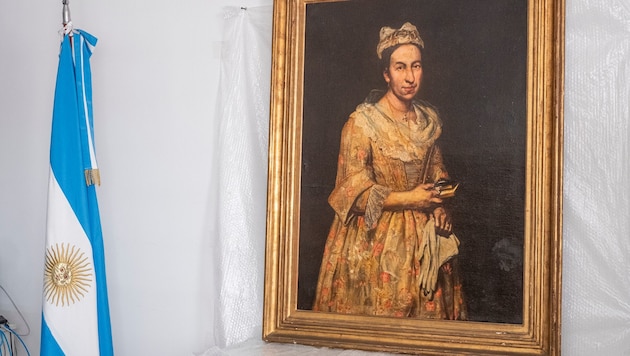Das gestohlene Gemälde „Porträt einer Dame“ ist in einer Immobilienanzeige in Argentinien ...