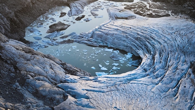 Ein Schicksaal von vielen: Der Schlatenkees-Gletscher in Tirol hat massiv abgebaut, der ...