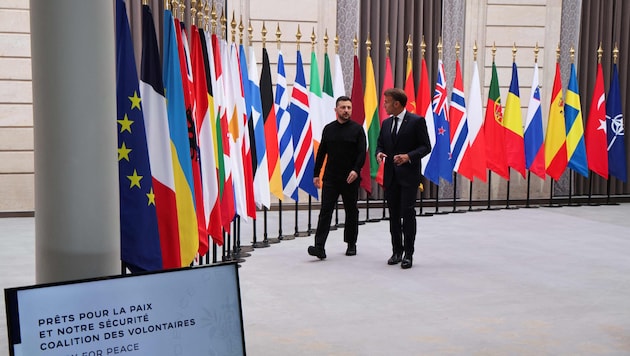 Ukraine-Präsident Wolodymyr Selenskyj und sein französischer Amtskollege Emmanuel Macron