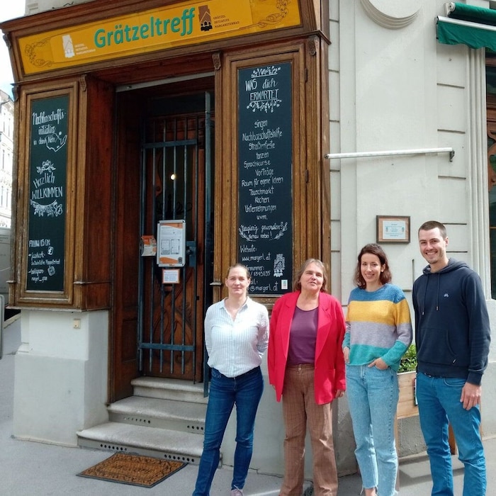 Claudia Beiser (Zweite von links) mit ihrem Team der Grätzelinitiative Margaretenbad