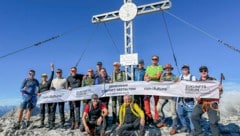 Die 16 Teilnehmer der Bergtour auf den Gjaidstein