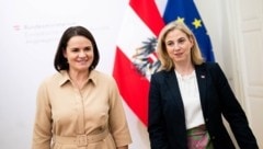 Einig im Bemühen um die Freilassung politischer Gefangener: Tichanowskaja (li.) und ...