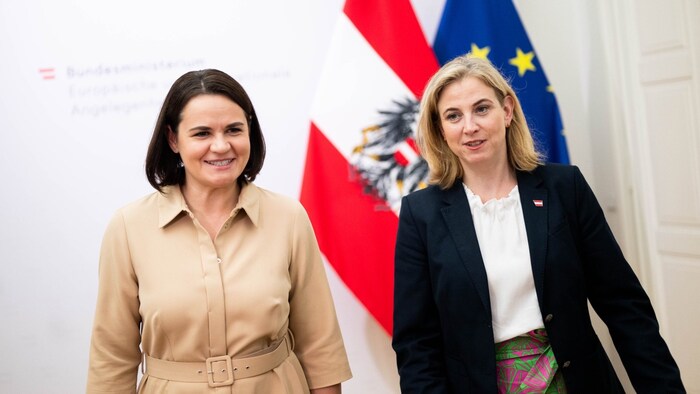 Einig im Bemühen um die Freilassung politischer Gefangener: Tichanowskaja (li.) und ...