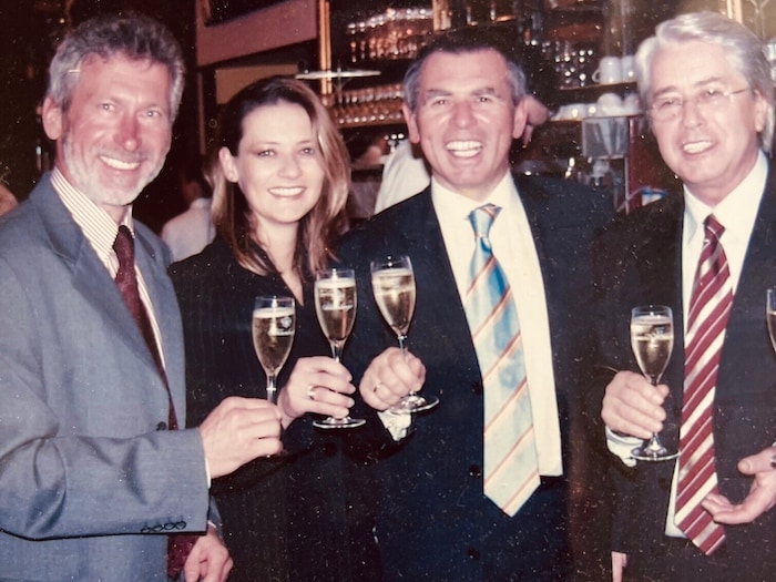 Von links: Bayern-München-Legende Paul Breitner, Waldenbergers verstorbene Frau Krista, er ...