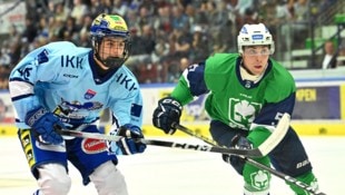 Paul Sintschnig (li.) machte alle Testspiele der Adler mit, traf zuletzt gegen Sisak (Kro) ...
