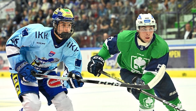 Paul Sintschnig (li.) machte alle Testspiele der Adler mit, traf zuletzt gegen Sisak (Kro) ...