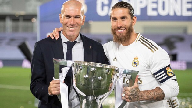 Zauberer und Raubein: Zinedine Zidane neben Sergio Ramos.