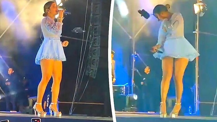 Während die Performerin Susana Alvarado auf der Bühne sang und tanzte, flog ihr plötzlich eine ...