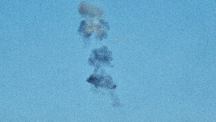 Eine von der ukrainischen Luftabwehr abgefangene Drohne