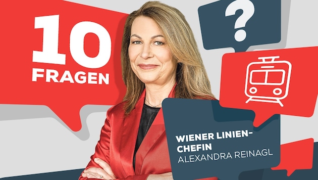 Die „Krone“ stellte der Wiener Linien-Chefin Alexandra Reinagl 10 Fragen, unter anderem zu den ...
