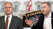 Starker Tobak: FPÖ-Generalsekretär Michael Schnedlitz (re.) wirft ÖVP-Innenminister Gerhard ...