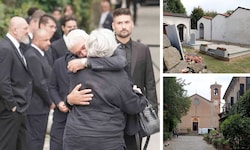 Berührender Abschied von Giorgio Armani in kleinen Dorf  Rivalta, wo er nun bei seinen Ahnen ...
