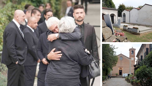 Berührender Abschied von Giorgio Armani in kleinen Dorf Rivalta, wo er nun bei seinen Ahnen ...