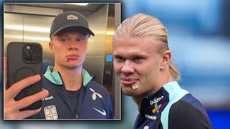 Erling Haaland erschien mit dicker Lippe im Training.