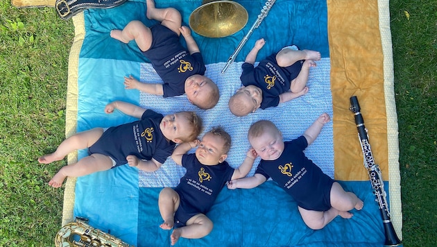Die fünf Babys mit Musiker-Gen: Andreas, Johannes, Magdalena, Matthias, Annalena