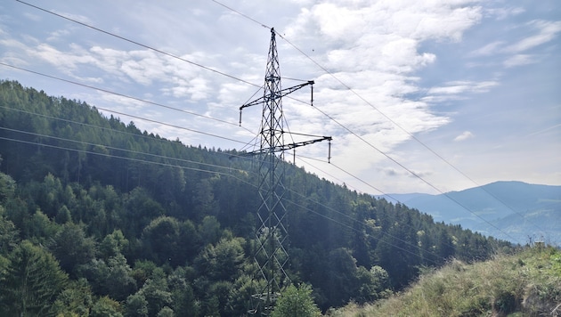 Dieser Mast blieb von dem Erdrutsch (Abrisskante rechts unten) vor gut zwei Jahren verschont.