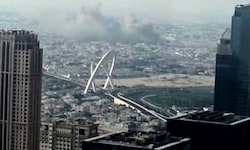 Bilder zeigen Rauchschwaden über Doha, der Hauptstadt von Katar.