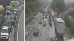 Eine Stunde nach dem Unfall gab es bereits einen zehn Kilometer langen Rückstau.