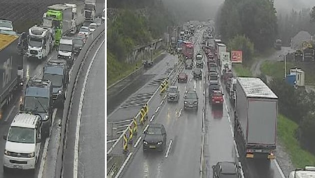 Eine Stunde nach dem Unfall gab es bereits einen zehn Kilometer langen Rückstau.