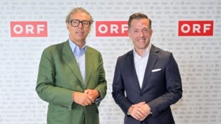 Heinz Lederer (l.) und Gregor Schütze teilten ihre Gedanken zur Zukunft des ORF am Küniglberg.