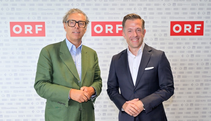 Heinz Lederer (l.) und Gregor Schütze teilten ihre Gedanken zur Zukunft des ORF am Küniglberg.