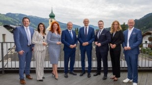 Bemühen um Harmonie bei der Herbstklausur – die Landesräte René Zumtobel, Astrid Mair und ...