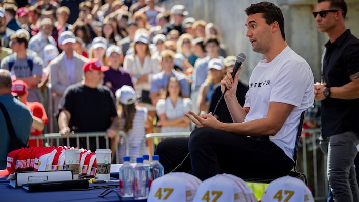 Der Trump-Vertraute Charlie Kirk Momente, bevor er erschossen wurde