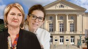 Krismer (li.) greift wegen Bühne Bande an, Jeitler Cincelli will vermitteln. 