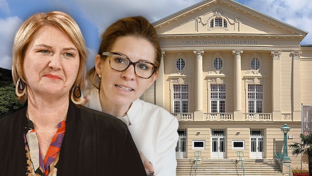 Krismer (li.) greift wegen Bühne Bande an, Jeitler Cincelli will vermitteln.