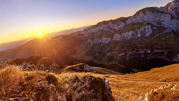 Sonnenaufgang im Alpsteingebiet.