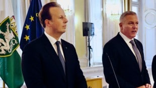 Mario Kunasek (rechts) und Karlheinz Kornhäusl wollen, dass der Bund auf Steuer verzichtet. 