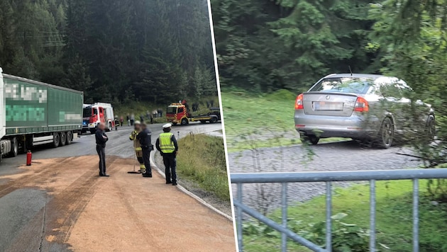 Während der Sperre der Fernpassstraße wegen eines Unfalls wichen viele Verkehrsteilnehmer über ...