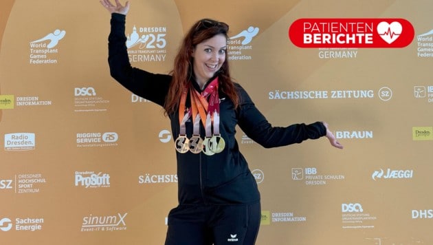 Die Tirolerin Christine Pichler holte bei den „World Transplant Games 2025“ vier Medaillen für ...