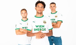 Rapid präsentiert sein drittes Trikot, das ausschließlich in den Farben Grün und Weiß gestaltet ...