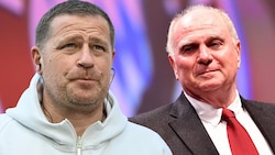 Bayern-Sportvorstand Max Eberl (li.) und Ehrenpräsident Uli Hoeneß